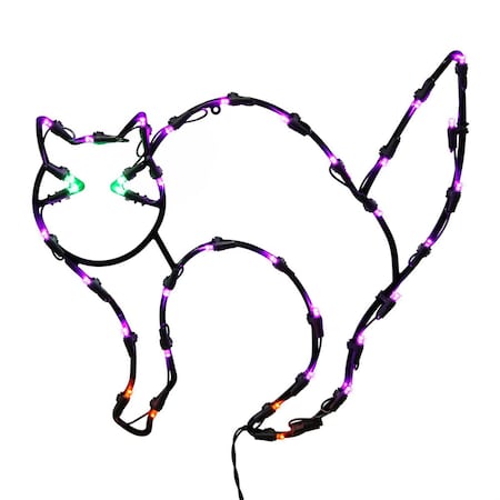 Vickerman LED Cat Window Lighted Decor with Multi-Colored Lights, 16 x 14 in. X490452